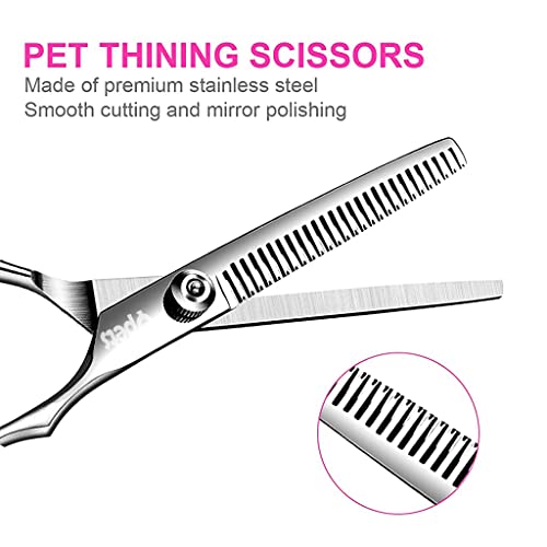 Qpets® Stainless Steel Professional Dog Grooming Shears Set Thinning Straight Curved and Comb for Long Short Hair Cat 12PCS Qpets® Stainless Steel Professional Dog Grooming Shears Set Thinning Straight Curved and Comb for Long Short Hair Cat 12PCS